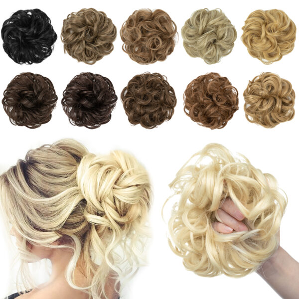 Synthetic Messy Hair Bun Chignon Scrunchies Fake Hair Band 1