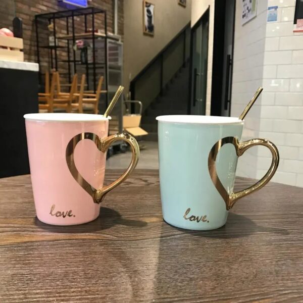 Ceramic Cup Coffee Love Heart Mug 2