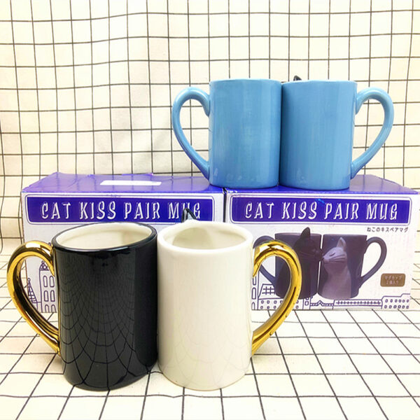 2Pcs/Set KISS CAT Cups Ceramic Mugs 3