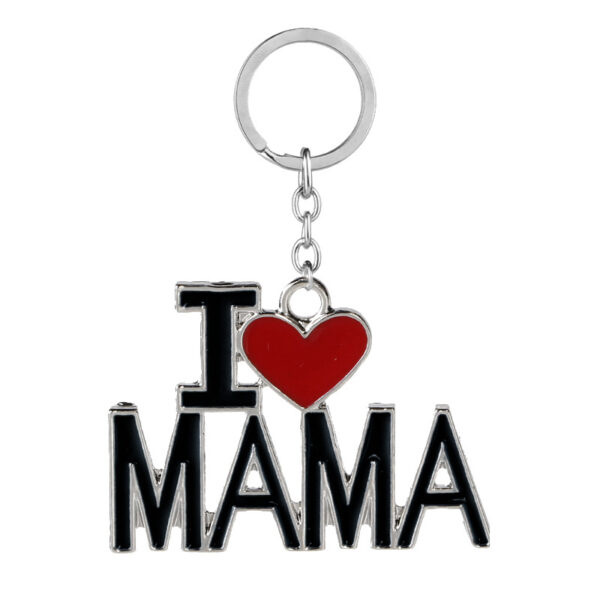 I Love Dad Mom PaPa Mama Keychains 5