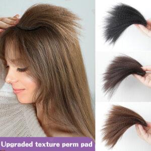 Synthetic Invisible Textured Perm Hair Pad Piece Hair Extension Clip In 1