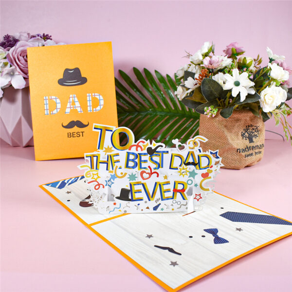 10 Packs 3D Father's Day Cards Pop-Up Greeting Cards with Envelopes 3