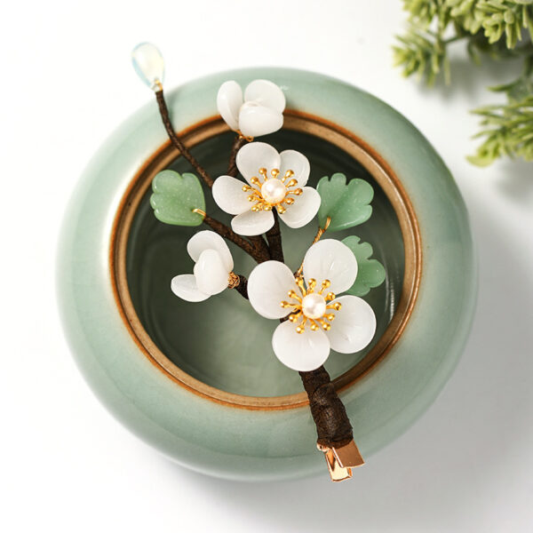 Hair Jewelry Step Shake Side Hair Clip White Flower Hairpin 1