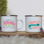 Happy Teacher's Day Mug Enamel Handle Coffee Cup Gift for Teacher
