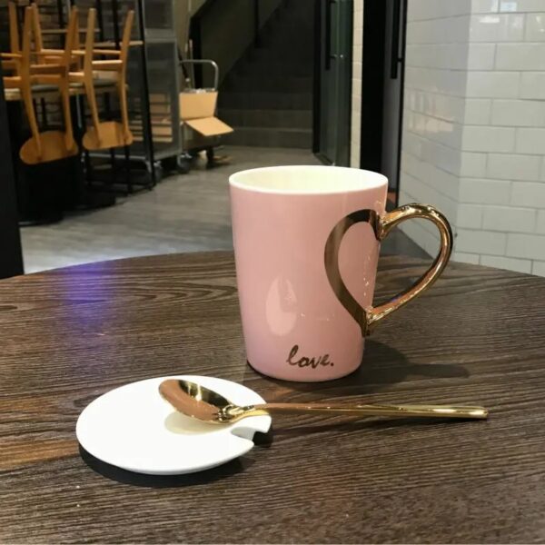 Ceramic Cup Coffee Love Heart Mug 5