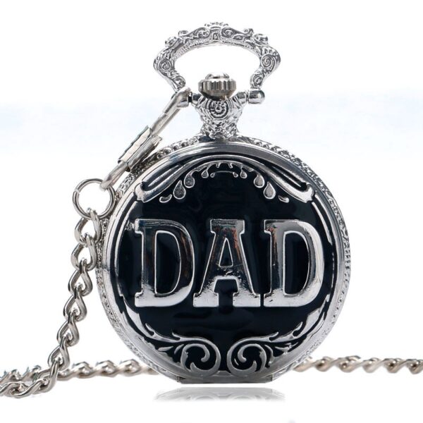 Retro DAD Quartz Pocket Watch Antique Style Necklace Pendant Men Chain Watch Father's Day Gift 5