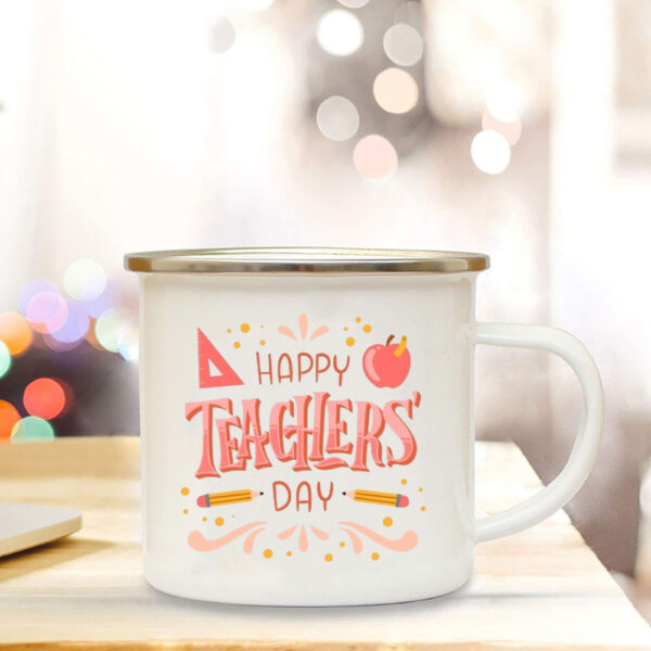 Happy Teacher's Day Mug Enamel Handle Coffee Cup Gift for Teacher 3