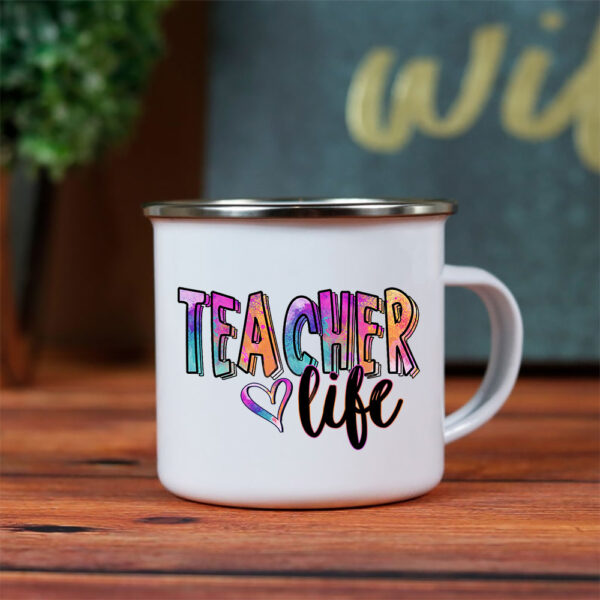 I'm A Teacher Printed Enamel Mug Coffee Juice Drink Cup 4