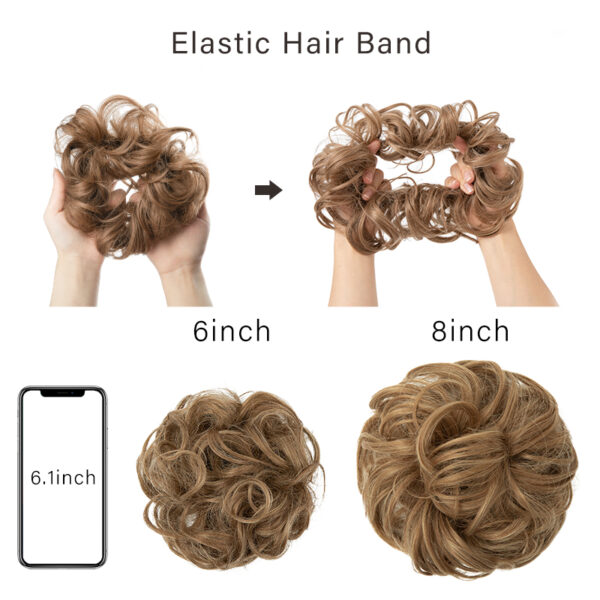 Synthetic Messy Hair Bun Chignon Scrunchies Fake Hair Band 3