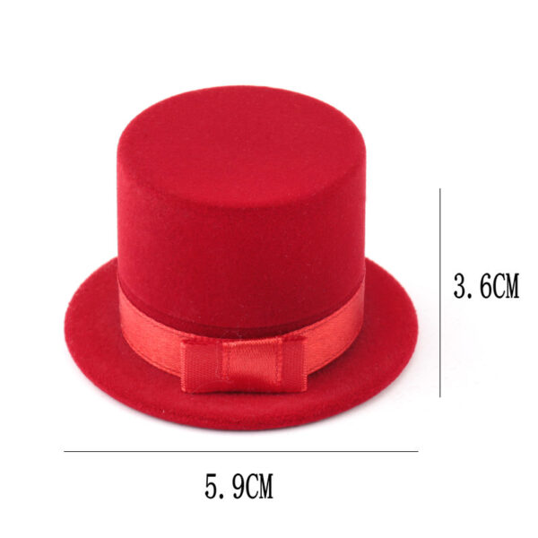 Red Black Hat Shape Jewelry Box Velvet Case for Jewelry Packaging 2