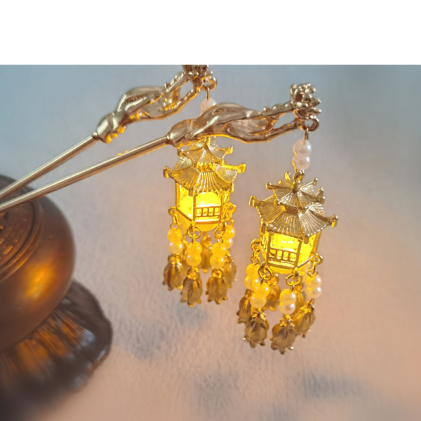 Ancient Style Hairpin Clips Classical Palace Lantern Hair Sticks 1