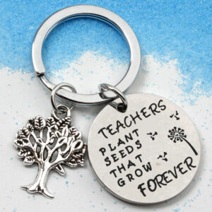 Teacher Plant Seeds That Grow Forever Keychain Teacher's Day Keyring Gift 1