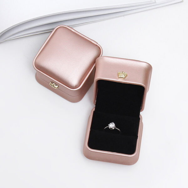 New PU Leather Ring Box Velvet Jewelry Box Gift Packaging 6