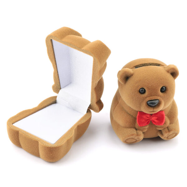 2 Pieces Cute Bear Velvet Gift Boxes for Jewelry Packaging & Display 5