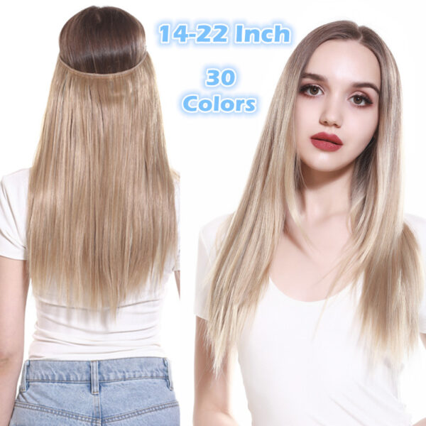 Synthetic No Clip Hair Extension Artificial Natural Long Short Straight Hairpiece 2