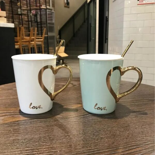 Ceramic Cup Coffee Love Heart Mug 4