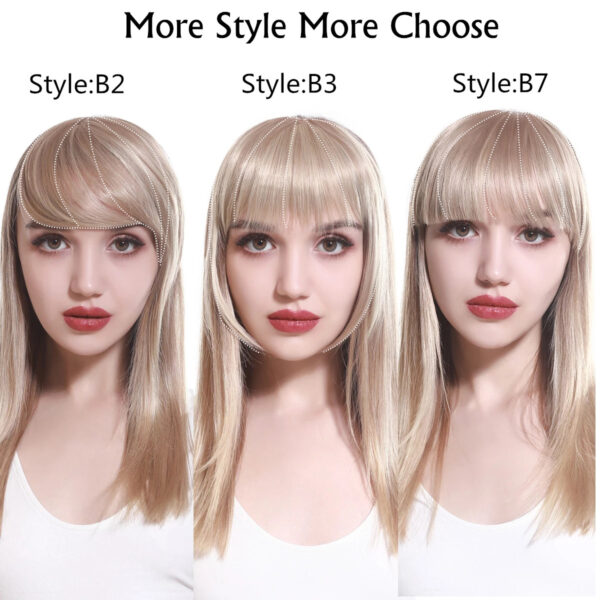 Synthetic Hair Bangs Clip In Fringe Wig Extensions Natural Hairpiece 2