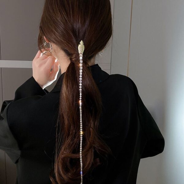 New Snake Hairpin Shining Rhinestone Long Tassel 5