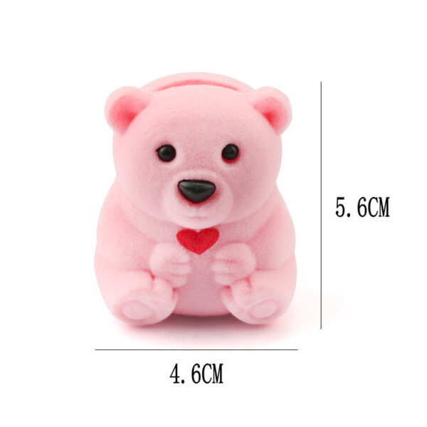 2 Pieces Cute Bear Velvet Gift Boxes for Jewelry Packaging & Display 3