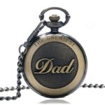 Retro DAD Quartz Pocket Watch Antique Style Necklace Pendant Men Chain Watch Father's Day Gift