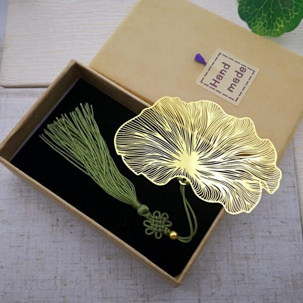 Metal Hollow Lotus Leaf Bookmark 2