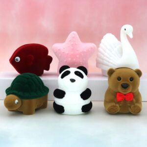 Velvet Lovely Panda Bear Starfish Swan Tortoise Gift Boxes for Jewelry Wrap 1