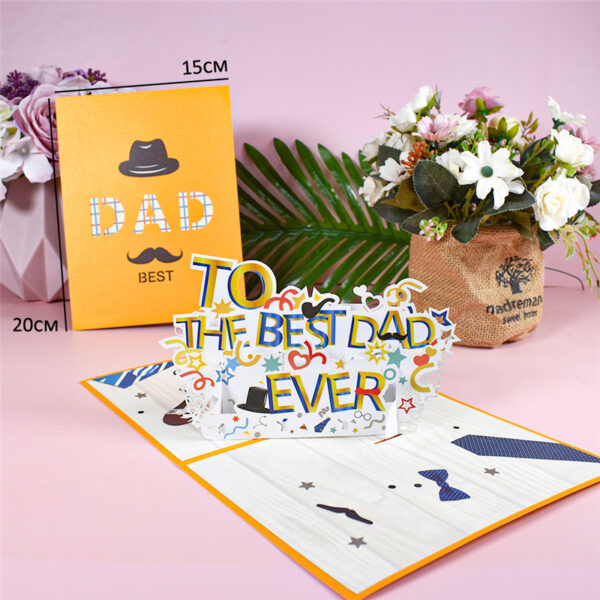 10 Packs 3D Father's Day Cards Pop-Up Greeting Cards with Envelopes 5