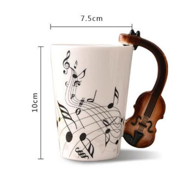 Creative Music Violin Style Guitar Mugs Ceramic Coffee Tea Milk Cups 2