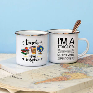 I'm A Teacher Printed Enamel Mug Coffee Juice Drink Cup 1
