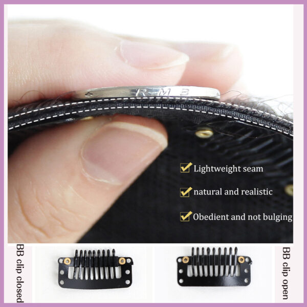 Synthetic Invisible Textured Perm Hair Pad Piece Hair Extension Clip In 5