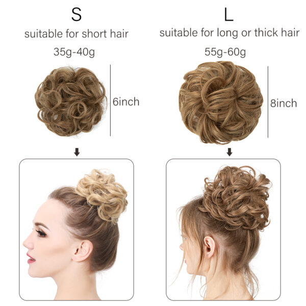 Synthetic Messy Hair Bun Chignon Scrunchies Fake Hair Band 4