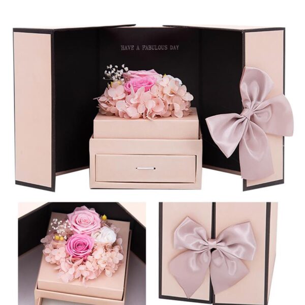 Soap Rose Flowers Jewelry Packaging Gift Box With Drawer 6