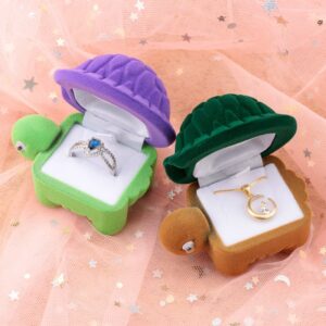 2 Pieces Lovely Velvet Tortoise Gift Box Jewelry Case 1
