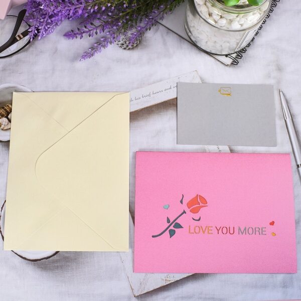 10 Packs 3D LOVE Pop-Up Valentines Cards with Envelopes 2