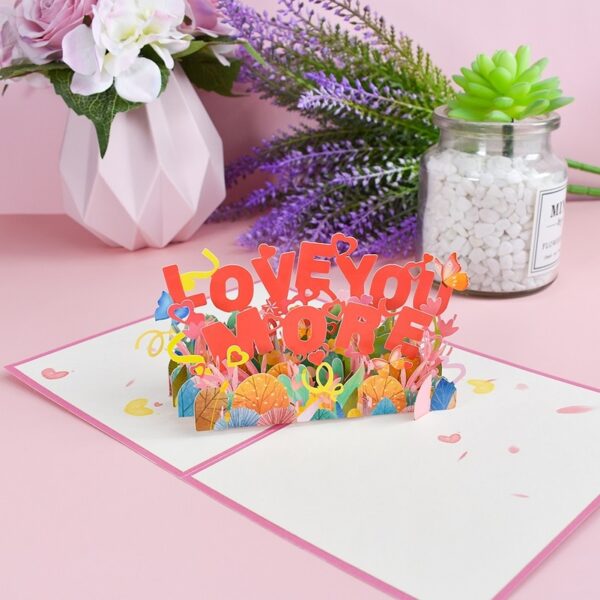 10 Packs 3D LOVE Pop-Up Valentines Cards with Envelopes 5