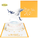 10 Packs 3D Pop-Up Cards Horse Cards Greeting Cards with Envelope Stickers