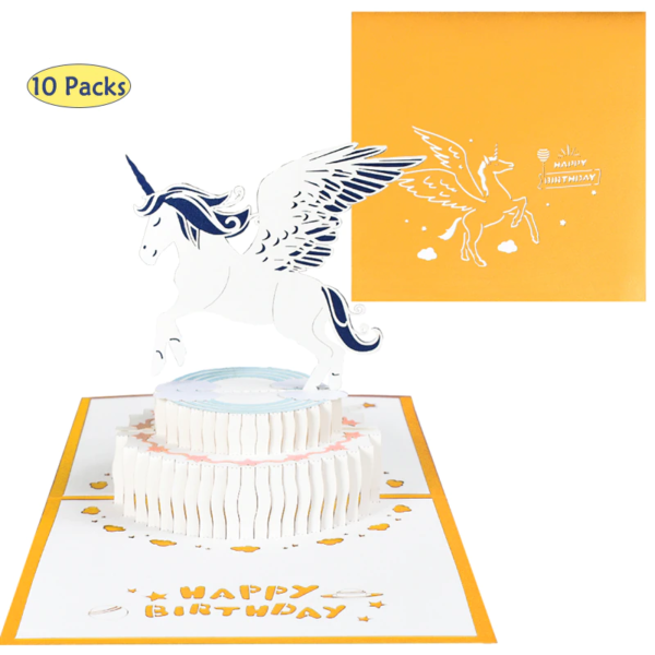 10 Packs 3D Pop-Up Cards Horse Cards Greeting Cards with Envelope Stickers