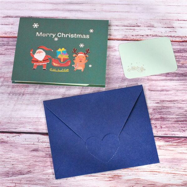 10 Packs Pop-up Card 3D Merry Xmas Greeting Cards 3