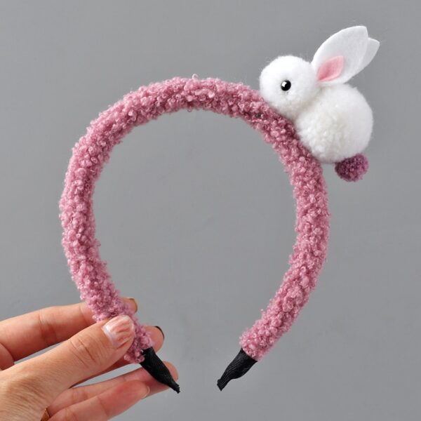 Cute Animal Hair Ball Rabbit Hair Tie Rubber Band Elastic Hair Band 5