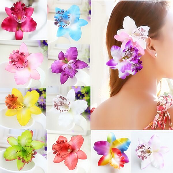 Handmade Thailand Chic Orchid Flower Hair Clip 1