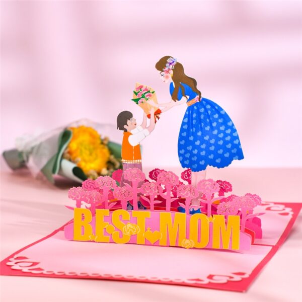 3D Pop-Up Mother's Day Cards Floral Bouquet Greeting Cards 6