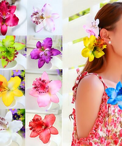 Handmade Thailand Chic Orchid Flower Hair Clip