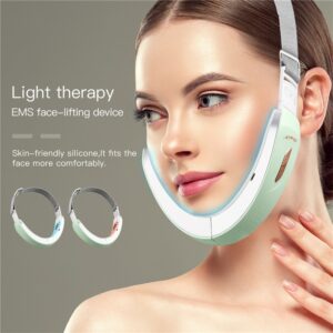 Chin V-Line Up Lift Belt Machine Blue LED Photon Therapy EMS Face Lifting Slimming Vibration Massager 1