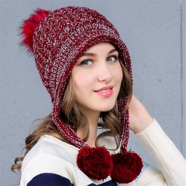 New Korean Knitted Hat Cute Earmuffs Wool Beanie 2