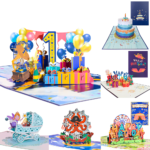 Birthday Cards 3D Pop-Up Party Balloons Greeting Cards Handmade Gifts