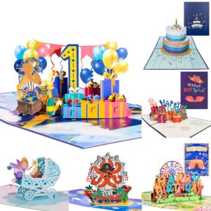 Birthday Cards 3D Pop-Up Party Balloons Greeting Cards Handmade Gifts
