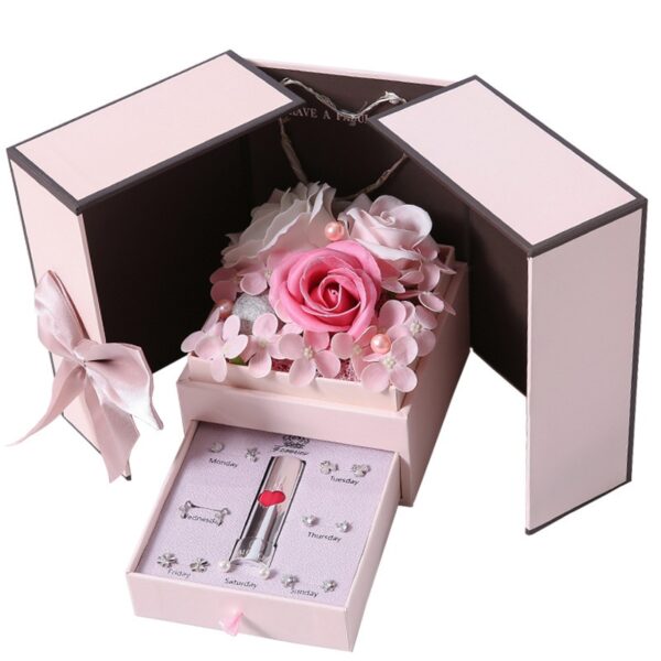 Soap Rose Flowers Jewelry Packaging Gift Box With Drawer 5