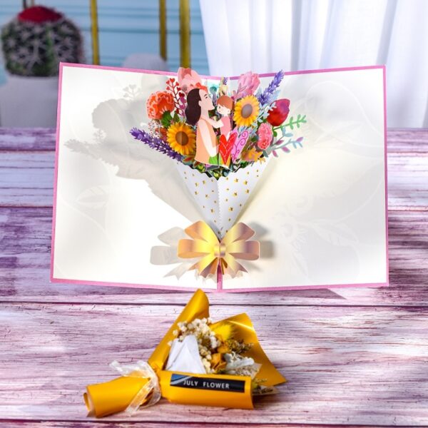 3D Pop-Up Mother's Day Cards Floral Bouquet Greeting Cards 3
