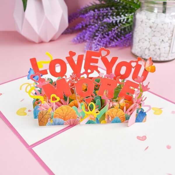 10 Packs 3D LOVE Pop-Up Valentines Cards with Envelopes 3