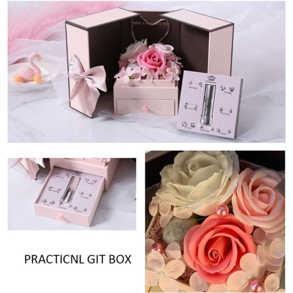 Soap Rose Flowers Jewelry Packaging Gift Box With Drawer 4